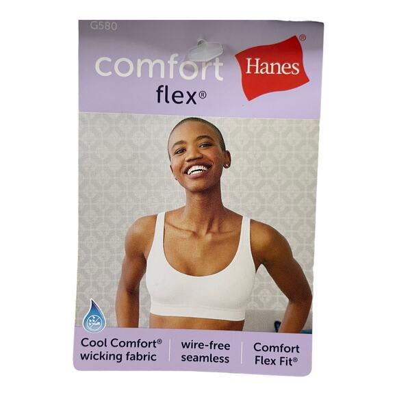Hanes Womens Size XL Comfort Flex Fit Unlined Seamless Wireless Convertable Bra - Picture 8 of 8